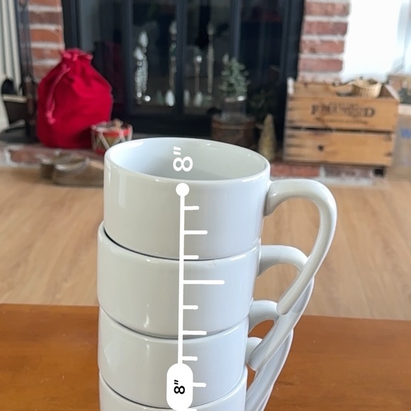 White Stackable Mugs Set - Picture 6 of 7